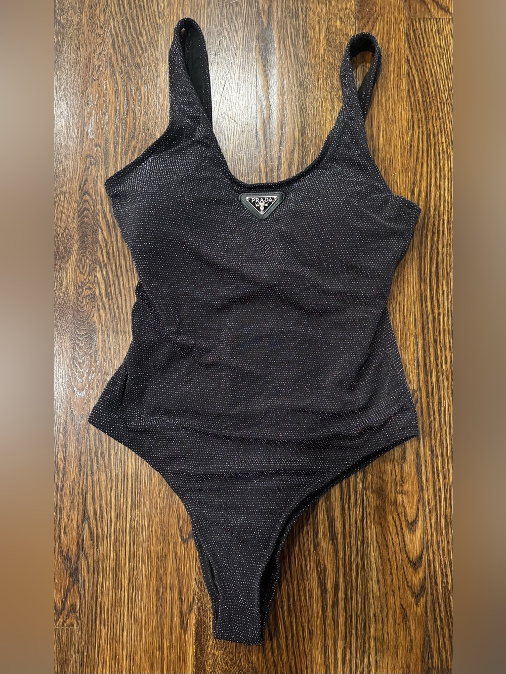 Prada Black One Piece Bathing Suit Wide Strap Size M